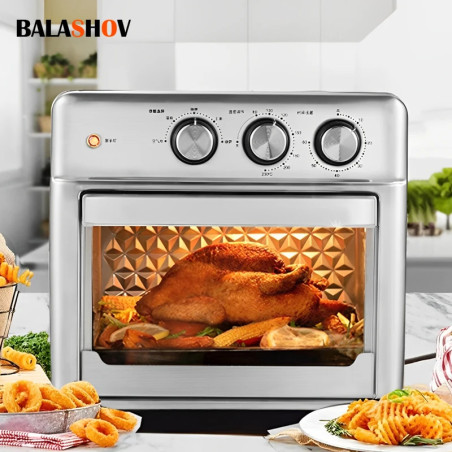 BALASHOV 26L Heißluftfritteuse: Großes Fassungsvermögen, ölfreies Kochen und sichtbares W...